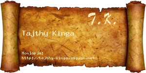 Tajthy Kinga névjegykártya
